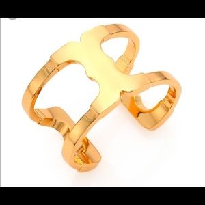 Tory Burch Gemini link wide cuff bracelet NWT GOLD